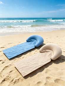 1pc Inflatable Headrest Beach Mat, Outdoor Anti-Sand Adhesive Pad, Suitable For Camping, Picnic, Single Person Sleeping Mat, Foldable Portable Moisture-Proof Mat, Sunbathing Mat - Beach Mat - View 19