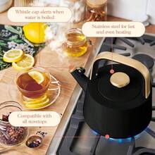 1.8L Ceramic Non-Stick Stovetop Teapot, Black Sesame Color Tea Kettle For Boiling Water & Tea Brewing, Kitchen Use - View 4