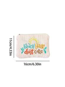 Diamond Pattern Vertical Striped Makeup Bag, Large Capacity Skincare Storage Pouch, Travel Wallet, Miscellaneous Storage Bag, Portable Makeup Bag, Suitable For Travel, Vacation, Home, Daily Shopping, Can Store Cosmetics, Keys, Etc., Suitable For Various Occasions - Multicolor - View 9