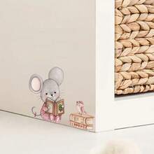 Watercolor Mouse Reading Mouse Hole Mice Wall Stickers Decals For Light Switch Cover Computer Bahtroom Living Room Home Wall Decor - Mouse - View 6
