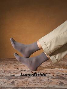 Calcetines de tripulación para hombres | Negocios & Uso diario | Calcetines de vestir versátiles | Nylon cómodo | Estilo combinable - Gris - Ver 2
