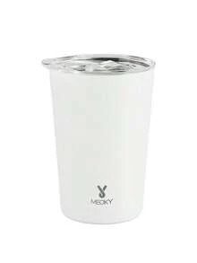 Meoky 12盎司保温牛奶咖啡杯，带盖，防漏旅行牛奶咖啡杯，不锈钢双层壁牛奶咖啡杯，适用于早餐、冷热饮品 - 白色 - 查看 1
