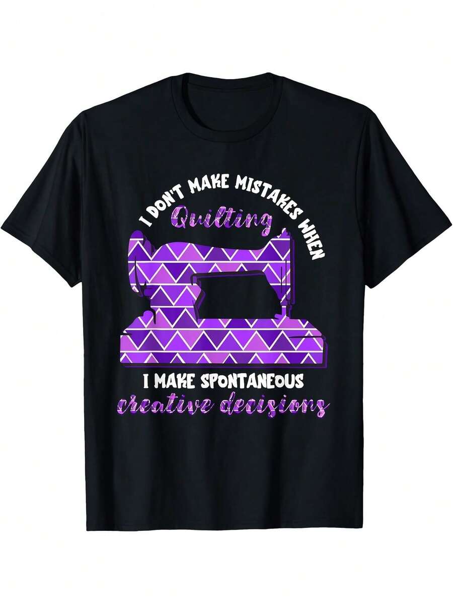 Camiseta Deportiva Casual para Mujer con Diseño de Costura en Zigzag - Camiseta Negra Elástica de Cuello Redondo, Lavable aáquina, Ajuste Cómodo y Apta para Todas las Estaciones, para Uso Diario. - Negro - Ver 1