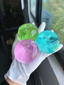 1-3件裝藍粉透明造型軟捏壓力紓壓玩具，6cm迷你便攜裝飾禮品，適用微縮花園裝飾 - 蘋果捏捏 - 查看 14
