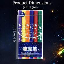 6/4/1 Set Fluorescent Highlighter Pens, Glow-In-The-Dark Fluorescent Color Marker Pens, Suitable For Painting, Journaling, Poster Making, DIY Crafts, Scrapbooking And Art Supplies, Essential Back To School Items - Sets - View 3