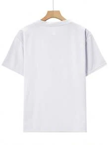 Camiseta Deportiva Inspiradora para Niños con Estampado de Carreras, Manga Corta - Blanco - Ver 2