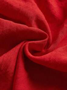 MOD Vestido de tirantes unicolor con cordón bajo con fruncido - Rojo - Ver 3