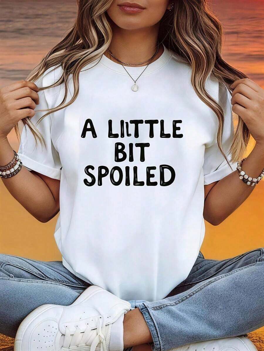 Women's 100% Cotton Casual Short-Sleeved T-Shirts With A Fun Graphic Print, Perfect For Everyday Wear In Summer, With A Breathable And Lightweight Fabric. - White - View 1