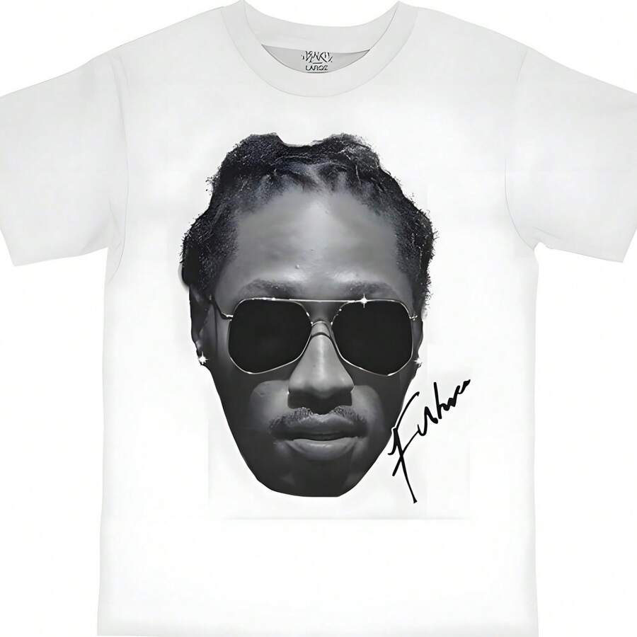 Futuro Rapper Cara Ropa callejera Estilo Vintage Camiseta 1 - Negro - Ver 1