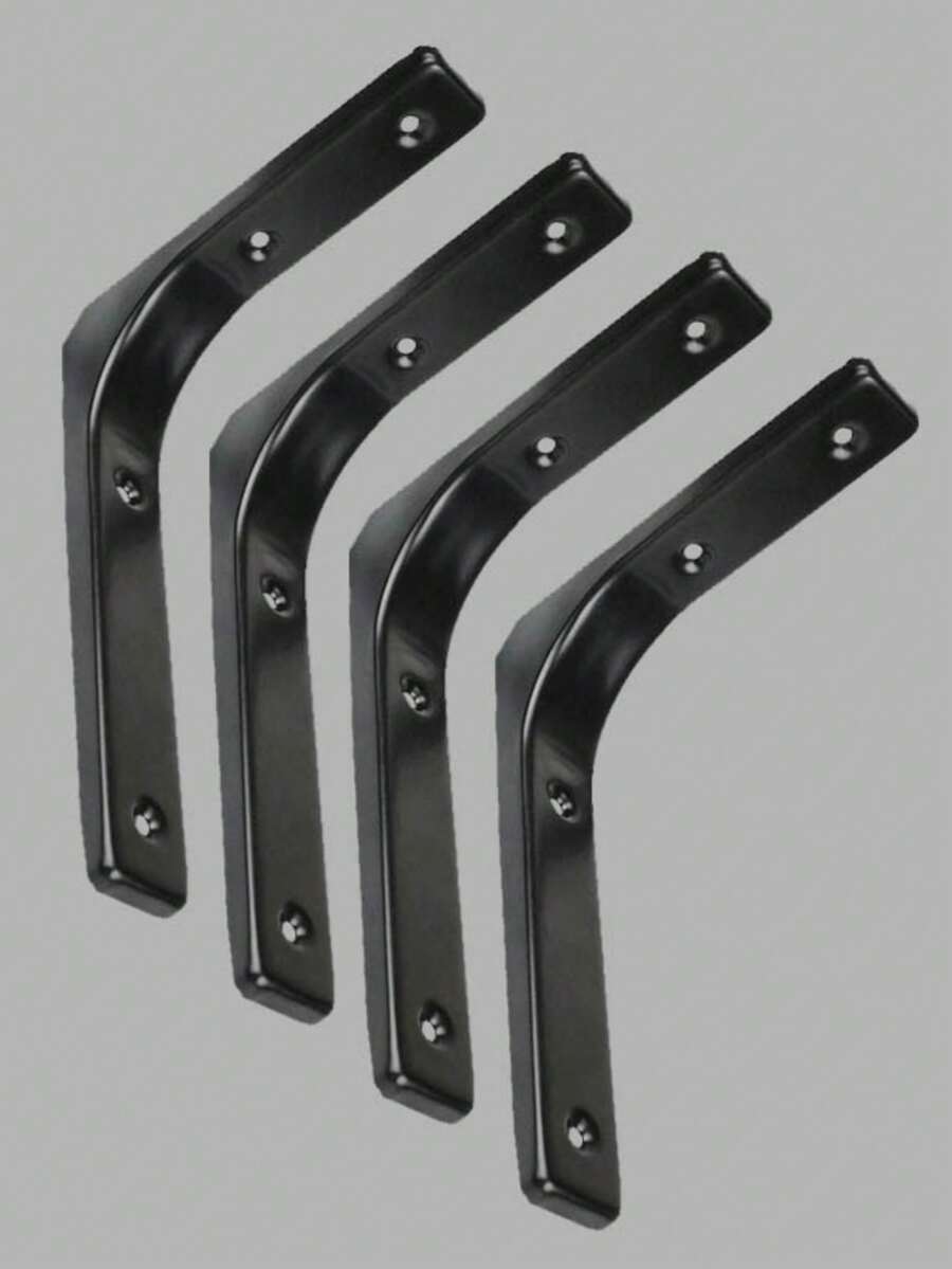 2 piezas/4 piezas Soporte triangular de metal de 6 pulgadas, marco triangular de soporte para estantes, adecuado para diferentes paredes/escritorios, flexible para crear estantes de almacenamiento, ideal para inquilinos, entusiastas de la organización del hogar, esencial para el almacenamiento, se puede usar como estantería de pared, estante de especias de cocina, estante de plantas de balcón, soporte de llaves de entrada - A - Ver 1