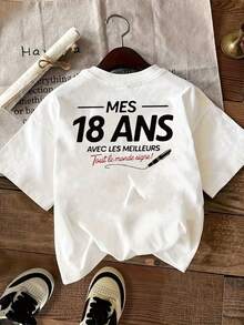Cozy Comfy Lounge, ropa de primavera/verano de una pieza para el 18º cumpleaños, camiseta casual moderna para mujer con estampado en la espalda, top casual de manga corta y cuello redondo, elegante para fiestas, regalo de vacaciones, ropa suave y relajada para el hogar. - Blanco - Ver 1