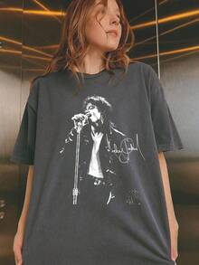 Retro T-Shirt In Comfortable Colors, Gift For Fans, Women's Blouses, Women's T-Shirts, Women's Tops, Top, T-Shirts, Unisex. - 黑色 - 查看 6
