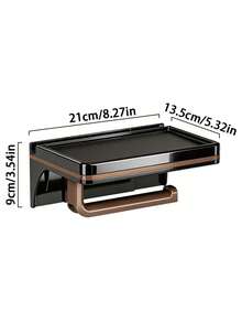 1PC Bathroom Storage Shelf - A Toilet Paper Holder Featuring An Extended Storage Platform. This Sturdy Unit Serves As Both A Mobile Phone Stand And A Storage Shelf, Specifically Designed To Hold Baby Wipes, Bath Essentials, And Various Small Necessities. An Ideal Choice For New Parents, Bathrooms, And Nurseries. - Multicolor - View 2