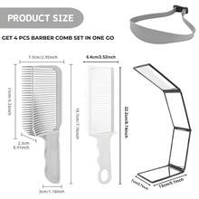 男士理发工具套装，美发师造型工具组合，360°折叠镜，弧形渐变梳，定位梳，DIY理发修剪配件，适用于发际线过渡、理发店、居家理发和日常造型 - 彩色 - 查看 5