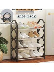 1pc Multi-Layer Storage Shoe Rack, Organizer Shoe Rack, Multi-Functional Shoe Rack, Shoe Rack Organizer, Shoe Storage Rack, Shoe Storage Unit, Thickened Shoe Rack, 4-Layer Shoe Rack, Closet Shoe Rack, Floor Shoe Rack Cabinet, Black , White , Pink, Space-Saving Stackable, Shoe Cabinet Storage, Shoe Storage, Home Decor Living Room, Home Decor, Shoe Rack Organizer - Multicolor - View 4
