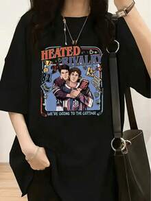 1 Piece Women's Vintage Western Gothic Horror Graphic T-Shirt - Featuring Cowboy Skeleton On Horseback And Skeletal Hands Design Br180g 100% Cotton - 黑色 16 - 查看 11