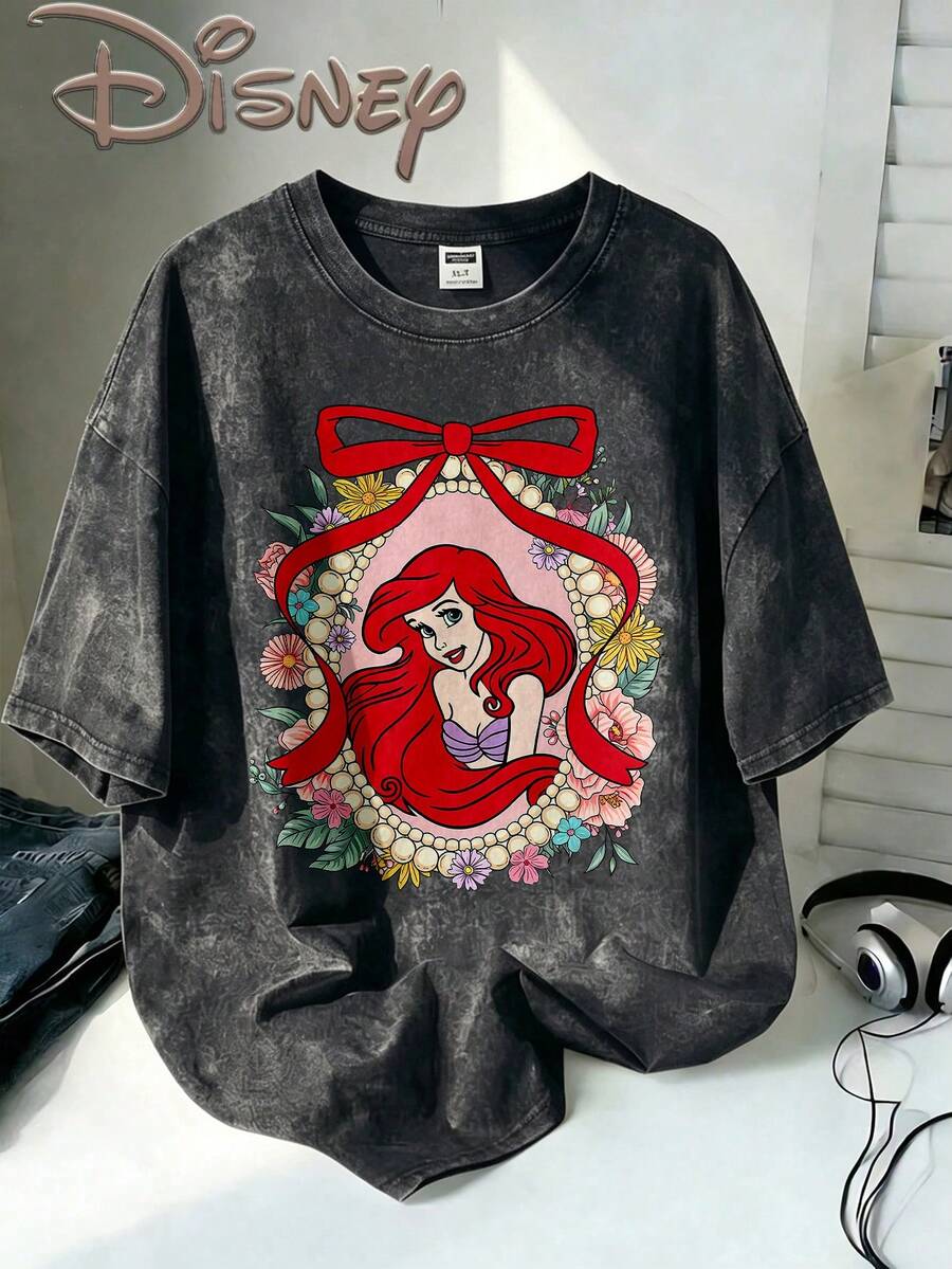 Camiseta de manga corta de cuello redondo de algodón casual unisex con estampado de Disney Besties, diseño gráfico de Disney, ajuste regular, tallas para hombres adecuadas para toda la familia - Negro - Ver 1