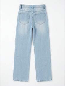 Jeans rectos de pierna ancha y estilo vintage para mujer - Lavado ligero - Ver 7