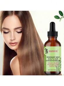 100% Pure Natural Rosemary Hair Oil - Moisturizing And Smoothing, Suitable For All Hair Types, Especially For Dry Hair And Scalp Care - 1.01 Oz/30 Ml, Natural Hair Care | Smoothing Hair Care | Moisturizing Benefits, Hair Care Products. - 30毫升 - 查看 6