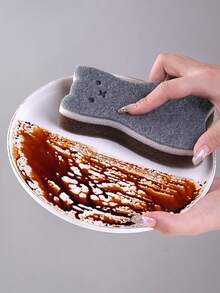 8pcs-Double-Sided Thick Dishwashing Sponges, Kitchen Cleaning Sponges, Cat-Shaped, Dishwashing And Cleaning Tools, Kitchen Accessories, Dedicated For Pots And Tableware, Suitable For Kitchen Cleaning, Dishes, Pots - Multicolor - View 8