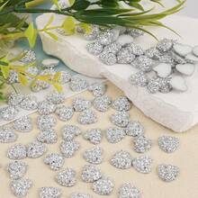 100 piezas de 12mm Cristales de diamante de imitación con forma de corazón de color blanco plateado AB de resina, accesorios de joyería y manualidades DIY - multicolor - Ver 5