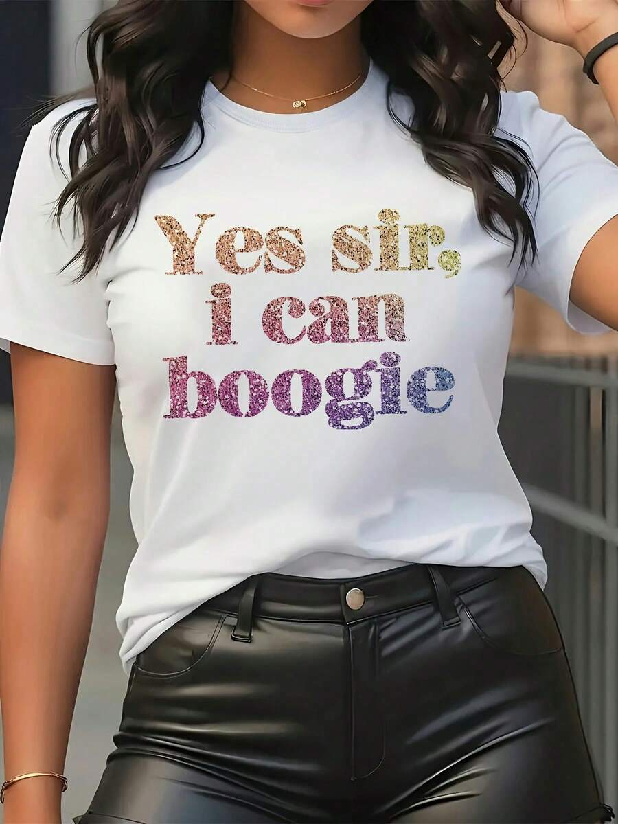 Round Neck T-Shirts, S20251003S (8) Round Neck T-Shirts, Round Neck, Round Neck For Spring, Summer And Autumn - Fashionable Women's Clothing For Casual Wear Standard Sizes B1 - 白色 - 查看 1