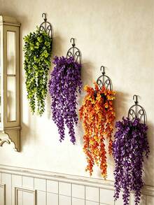 2pcs Mori Style Eucalyptus Hanging Vines, Round Leaves With Natural Drooping Vines, Versatile For Various Decor Scenarios, Highly Adaptable, Suitable For Garden Decoration, Gardening Supplies, Wedding Backdrop, Entryway/Windowsill Arrangement, Fireplace Decor, Autumn Home Soft Furnishing, Creating A Warm And Healing Autumn Atmosphere - Multicolor - View 3