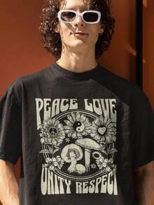 Peace Love Unity Respect Shirt, Rave Outfit, Festival Shirt, Rave Top, EDM Shirt, Festival Outfit, Gift For Ravers, Rave Merch, Rave Shirt, Women's Blouses, Women's T-Shirts, Women's Casual Dresses, Y2K Women's Sports T-Shirts, Summer T-Shirts, Women's Clothing, Fashion Perfect For Daily - 黑色 - 查看 6