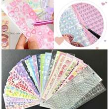 6  Photocard Holder Keychain Toploaders, 6 Wrapped Gift Sets 50 Holographic Card Sleeves For Trading Cards, 35Sheets Deco Stickers, 2 Pcs Cute Little Pendant  II - 星二 - 查看 5