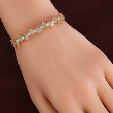 1pc Fashion Star Geometric Arrangement Design Cubic Zirconia Inlaid Women Bracelet - Multicolor - View 7