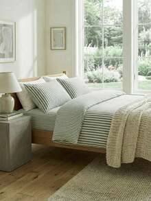2/3-teiliges Türkische Baumwolle Gewebe Bettbezug Set | Bettbezug und Kissenbezug, moderne Bettwäsche für Schlafzimmer, 135*200 cm, 150*200 cm, 200*200 cm, 200*220 cm, 220*240 cm - Grün - Übersicht 4