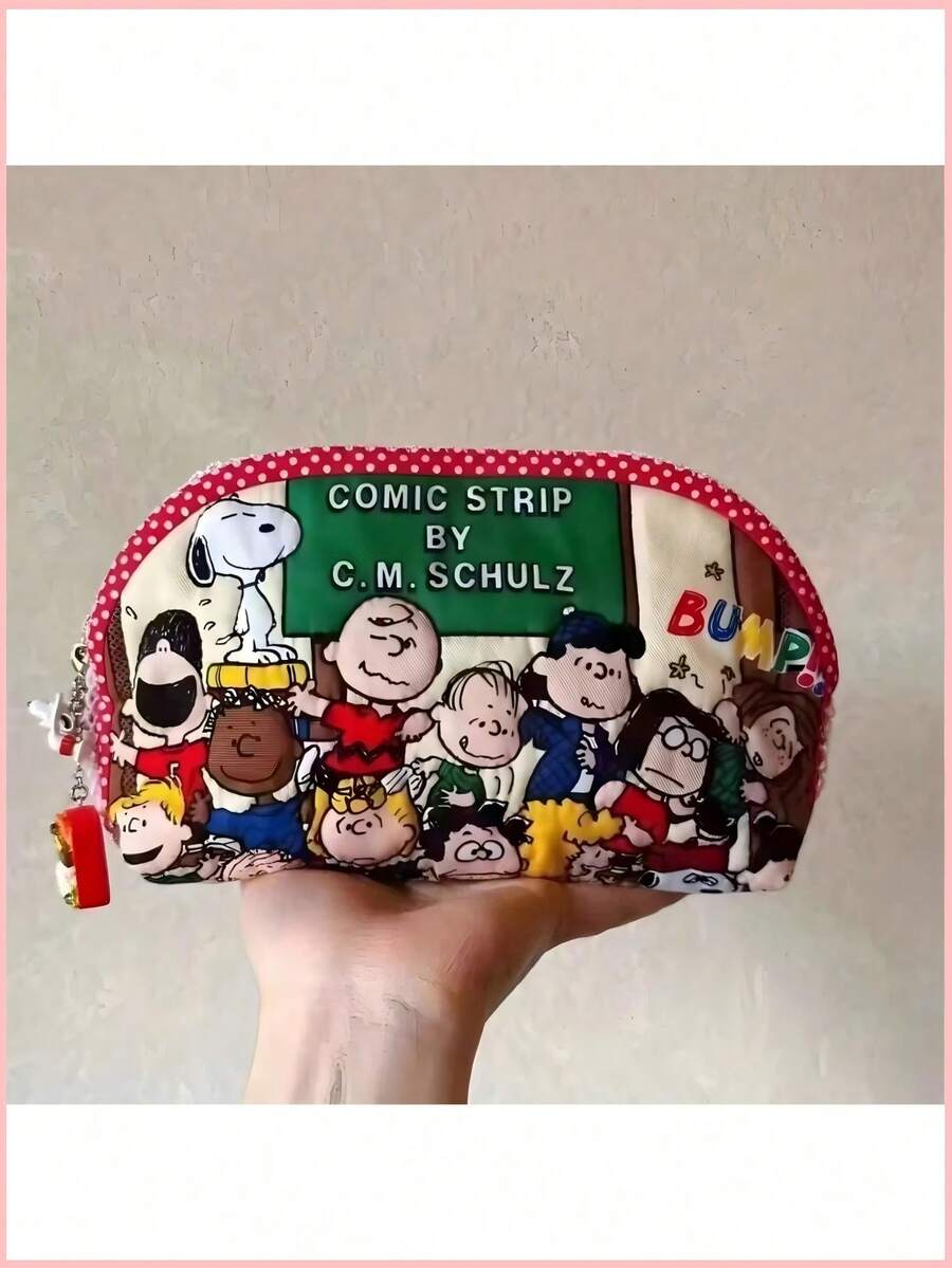 SNOOPY 1个史努比卡通可爱时尚简约包,非常适合用作铅笔盒、文具袋、化妆包、收纳袋、学生钱包、手提包,也可作为圣诞节、新年、生日、节日派对礼物。 - 彩色 - 查看 1