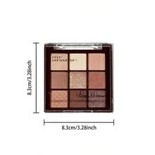 9色巧克力眼影盤，棕色調，自然裸色，霧面與閃爍眼影效果，防水防汗，完美的聖誕禮物 - 01 - 查看 4