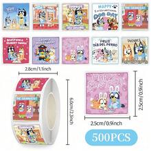 Family Bingo Friends 500張捲筒貼紙，手帳貼紙、塗鴉貼紙，卡通可愛多圖案貼紙，禮品包裝標籤，適用於行李箱、筆記本、水杯裝飾、汽車封印貼紙、膠帶，DIY手工設計，派對小禮物，節慶與派對裝飾用品，封印貼紙、激勵貼紙、裝飾貼紙，生日禮物 - A - 查看 16