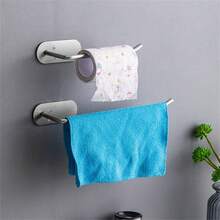 Giá đựng khăn giấy một hàng bằng thép không gỉ bền chắc, dung tích lớn, chống gỉ, kiểu dáng tối giản màu bạc với thiết kế một hàng tinh gọn và cạnh được bo tròn, giá treo khăn đa năng, dùng cho nhà bếp, phòng tắm và sử dụng hàng ngày. - Bạc - Xem 2