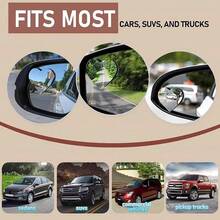 2pcs Heart-Shaped Blind Spot Mirrors, Car Blind Spot Mirrors, Frameless 360 Degree Wide Angle Convex Sector Rearview Parking Mirrors, Reversing Assist Tool, Easy Installation, Lightweight Safety Mirrors - A - View 8