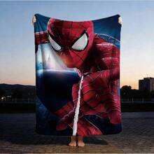 1pc S-Pider-Man Print Blanket,Retro Cartoon Style Throw Blanket,Cartoon Character Printed Blanket,All-Season Universal Nap Blanket,Character Home Decor Blanket,Modern Fashion Gift Suitable For Home Bedroom Bed Sofa Office Lunch Break Cover Picnic Blanket - Nhiều màu - Xem 3