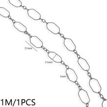 1m 304 Stainless Steel 18K Gold Plated Mixed Paperclip Chain, Oval And Rectangular Links Suitable For DIY Jewelry Making - Chain - View 17