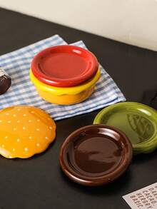 1 Stück Keramik Gewürzschale, Haushalt Küche Restaurant Gewürzschale, Gewürzschale, Snackschale, Teller Schüssel, Backblech, geeignet für Salz, Zucker, Gewürze, Chilipulver, einsetzbar für Outdoor, Hochzeit, Party, Geschenk, Geburtstag - Verschiedenfarbig - Übersicht 2