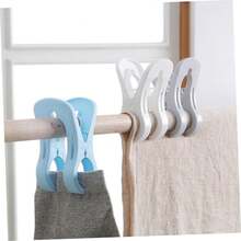 12/24/36pcs Seamless Strong Fixing Sock Clips, Suitable For Storage Baskets, Multi-Functional Plastic Clips, Home Anti-Wind Anti-Slip Dormitory Supplies (Storage Basket + Non-Marking Peacock Clips) - Multicolor - View 8