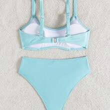 Conjunto de bikini de 26 piezas de alta gama para mujer, traje de baño de secado rápido para aguas termales. - azul claro - Ver 3