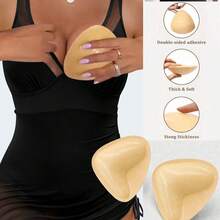 Double-Sided Triangular Breast Pads, Thickened V-Shaped Inserts, Sports Bra, Swimsuit, Self-Adhesive Breast Pads, Inverted V Shape To Make Small Breasts Look Bigger. - FFYD90-SK (Ukuran Cup) - View 2