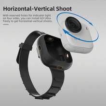 1個適用於 Insta360 GO Ultra 的超輕量束帶與矽膠保護套，多功能掌心腕帶、自行車束帶、背包夾、小/中號貓咪相機項圈，Insta360 GO Ultra 配件，黑色或白色可選，運動旅行 Vlogging 配件 | 操作簡單 | 輕巧便攜 | 相機全面保護 | 必備旅行攝影配件 | 可調節 - 查看 4