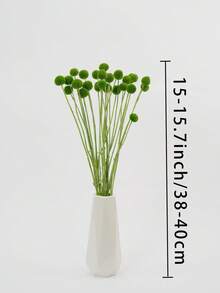 10/20pcs Stem Craspedia Artificial Flowers Yellow Billy Button Ball Bouquet Artificial Flowers Large Diameter Approx 1-1/2 Inch For Home Decor Photo Props DIY Wedding Decoration - Green 2 - View 5