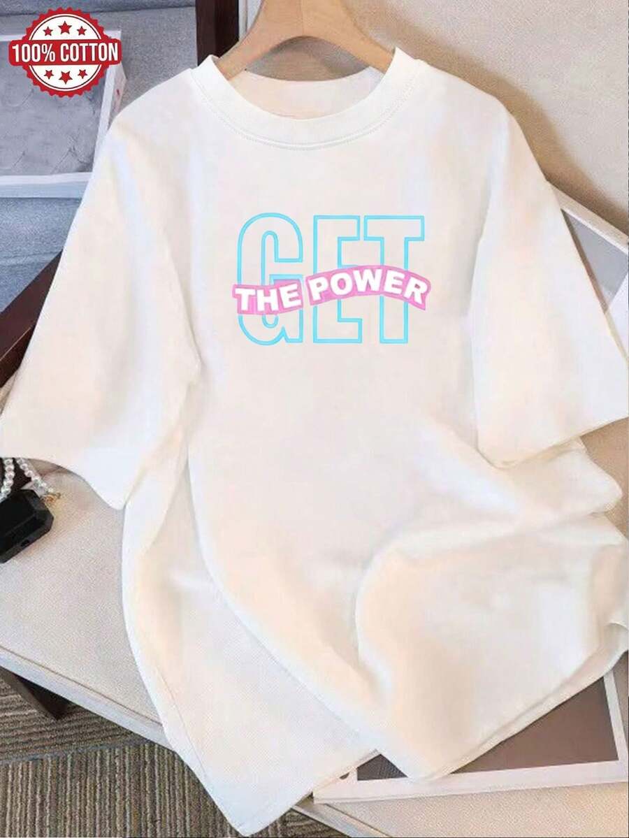 | Exquisite Design | Loose And Comfortable | Easy To Match | Women's Modern Summer T-Shirt, Loose-Fitting, Round Neck, And Versatile | Comfortable, Casual, Popular, Vibrant, Everyday, Short Sleeve - 白色 - 查看 1