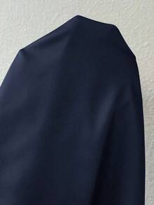 Privé Blusa de satén sin mangas con cuello de volantes de unicolor elegante para la oficina y el trabajo, color champán - Azul marino - Ver 6