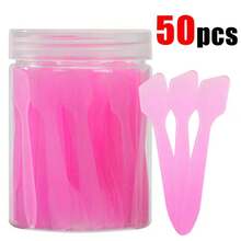 50pcs/100pcs Makeup Spatulas, Multipurpose Mini Scraper For Mixing Creams, Skincare Products Or Gua Sha Tools - Pink - View 14