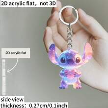 1pc 2D Acrylic Heart Shaped Pendant, Original Design Keychain, Decorative Gift Keychain, Car Key Chain, Backpack And Wallet Keychain - Multicolor - View 5