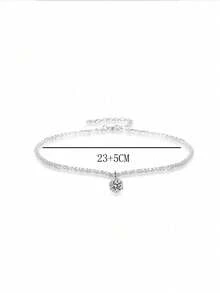 1 buah Set Gelang Kaki Rhinestone Berlapis, Gelang Kaki dengan Liontin Kristal Berkilau Bentuk Tetesan Air Mata, Berlapis Perak, Perhiasan Pesta Pantai Musim Panas untuk Wanita - Perak - View 4