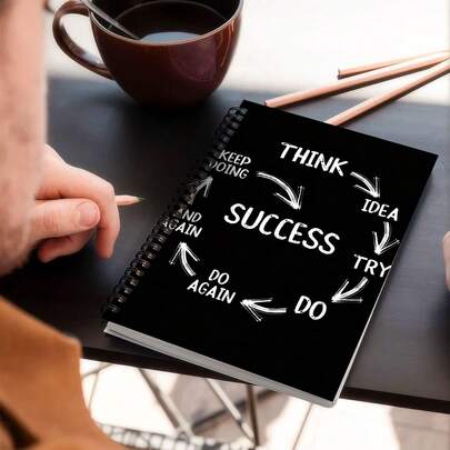 DANPERJI دفتر ملاحظات حلزوني ملهم - بغلاف صلب مقاس 5.5 * 8.3 بوصة مع تصميم "THINK SUCSS"، مناسب كهدية للمكتب والمدرسة والنساء والمعلمين والطلاب لتحفيزهم وإلهامهم